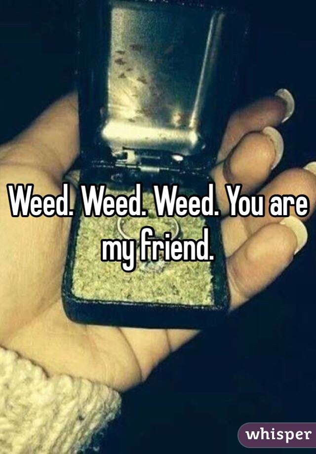 Weed. Weed. Weed. You are my friend. 