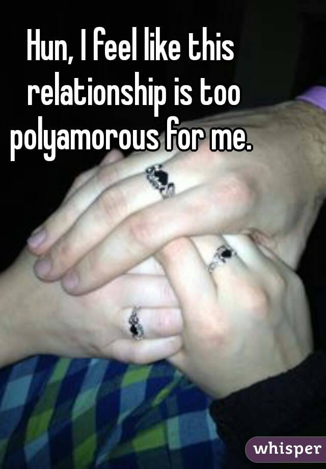 Hun, I feel like this relationship is too polyamorous for me. 
