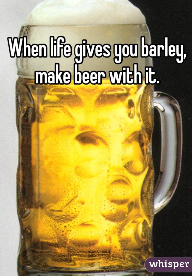 When life gives you barley, make beer with it. 
