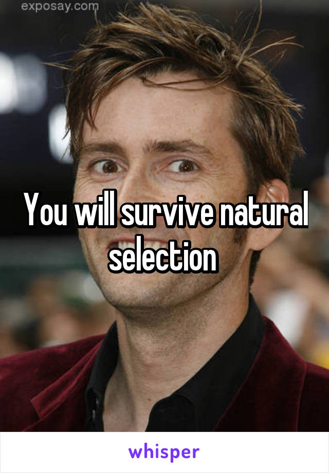 You will survive natural selection 