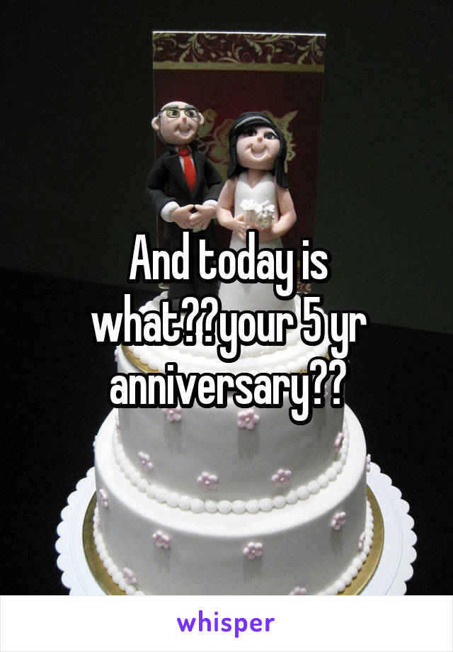 And today is what??your 5 yr anniversary??