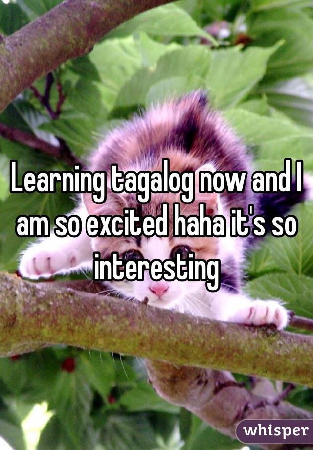 Learning tagalog now and I am so excited haha it's so interesting 