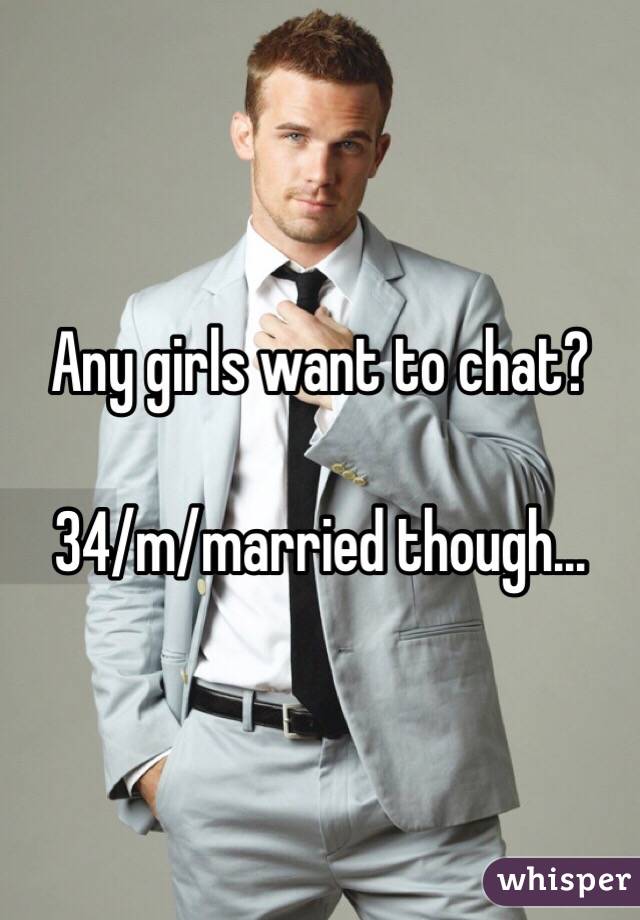 Any girls want to chat?

34/m/married though...