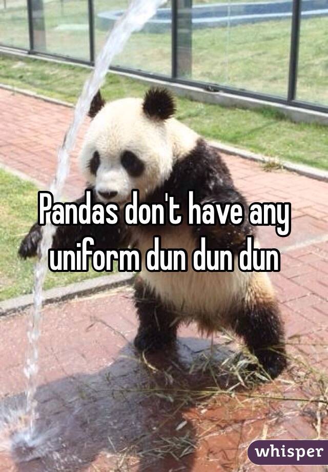 Pandas don't have any uniform dun dun dun 