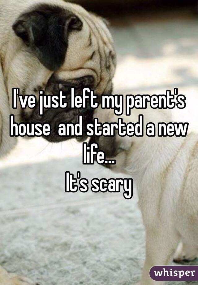 I've just left my parent's house  and started a new life...
It's scary