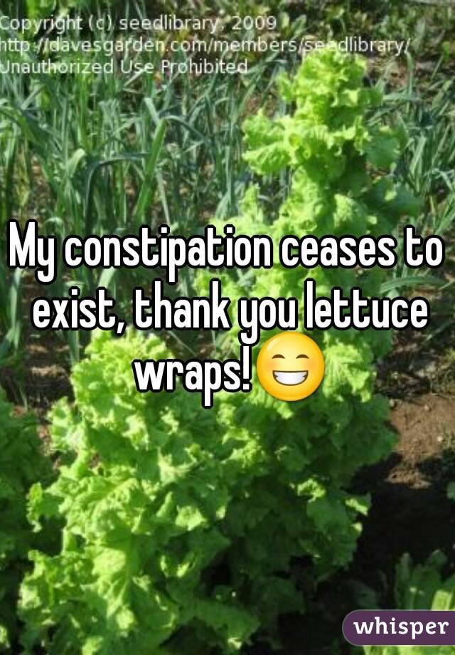 My constipation ceases to exist, thank you lettuce wraps!😁