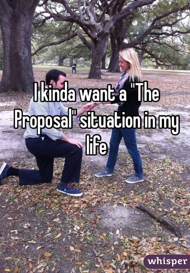 I kinda want a "The Proposal" situation in my life 