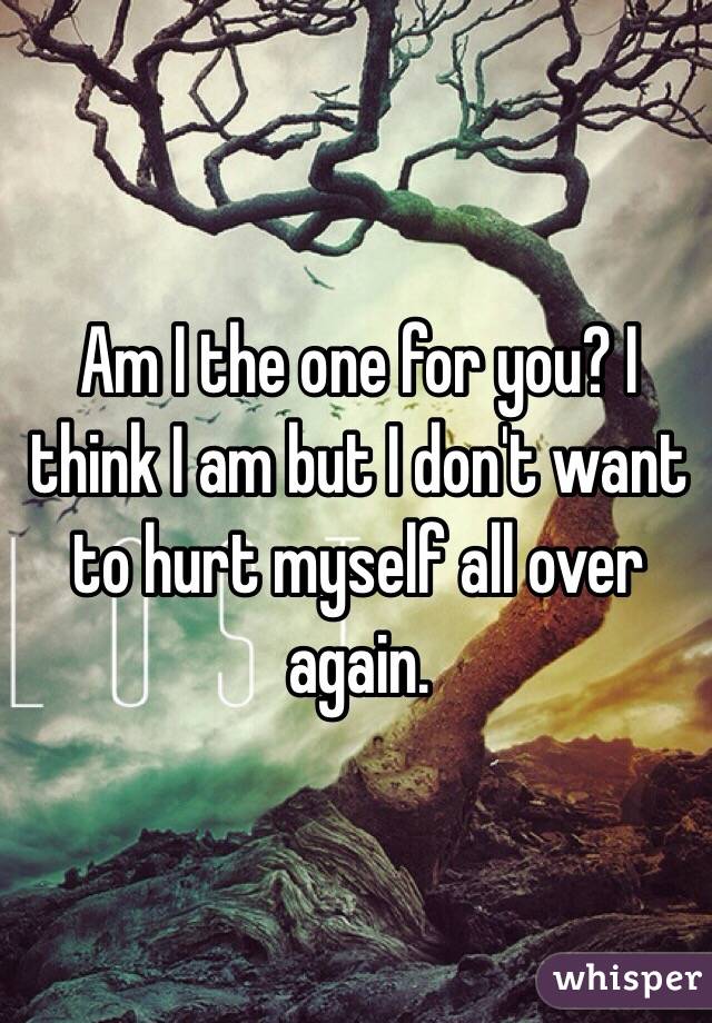 Am I the one for you? I think I am but I don't want to hurt myself all over again. 