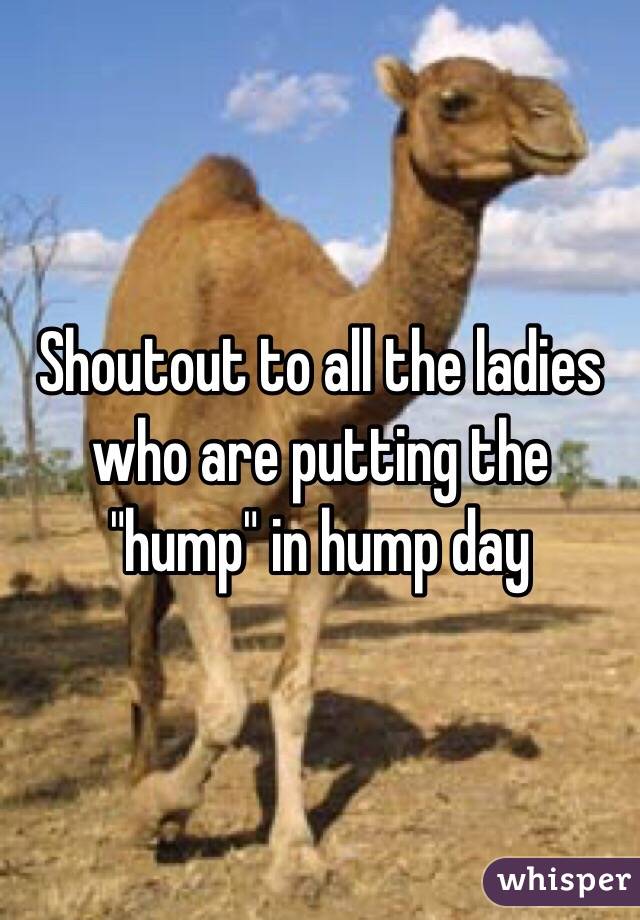 Shoutout to all the ladies who are putting the "hump" in hump day