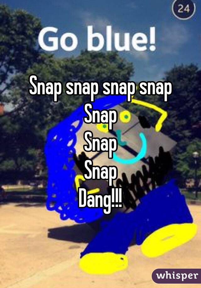 Snap snap snap snap
          Snap
Snap
Snap
Dang!!!