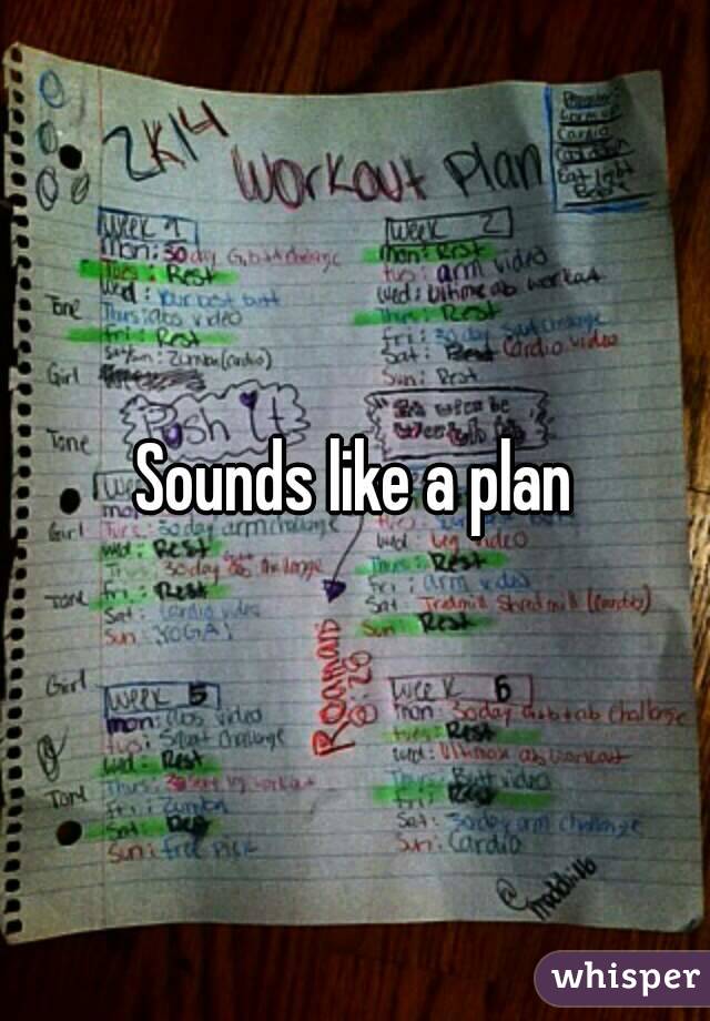 Sounds like a plan