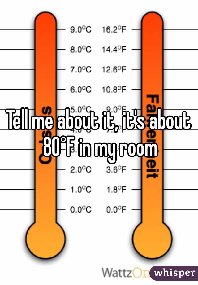 Tell me about it, it's about 80°F in my room
