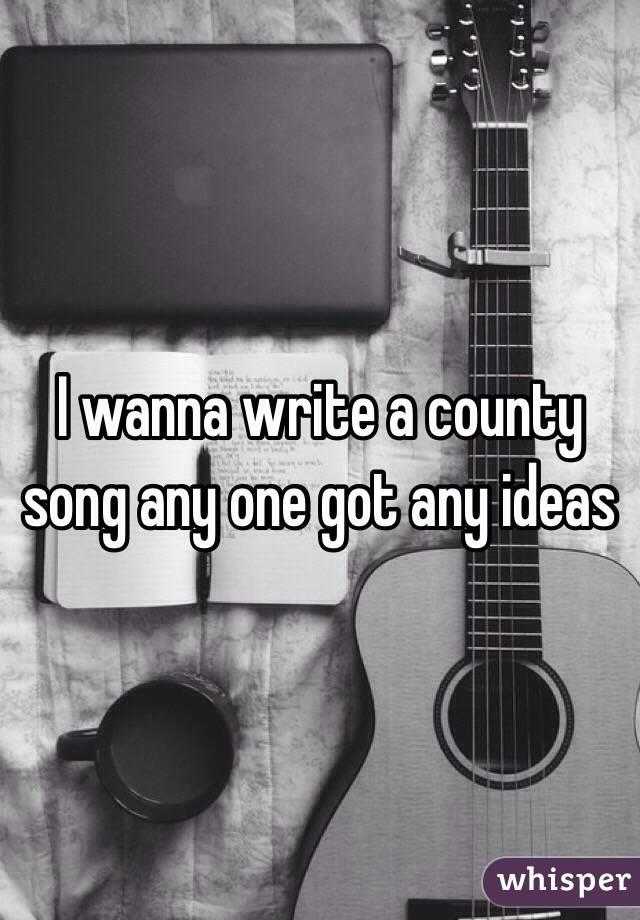 I wanna write a county song any one got any ideas
