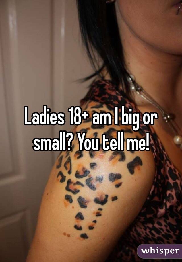 Ladies 18+ am I big or small? You tell me! 