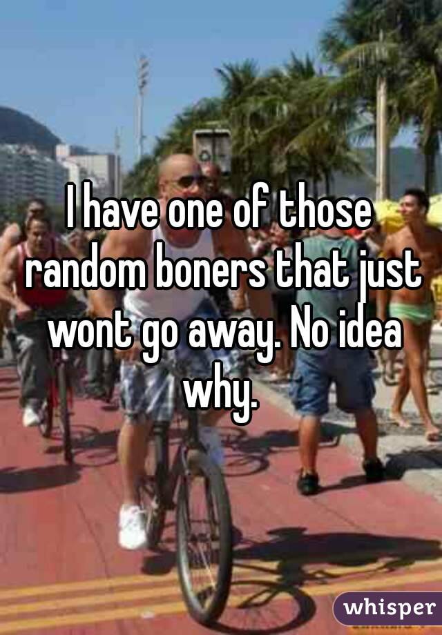I have one of those random boners that just wont go away. No idea why. 