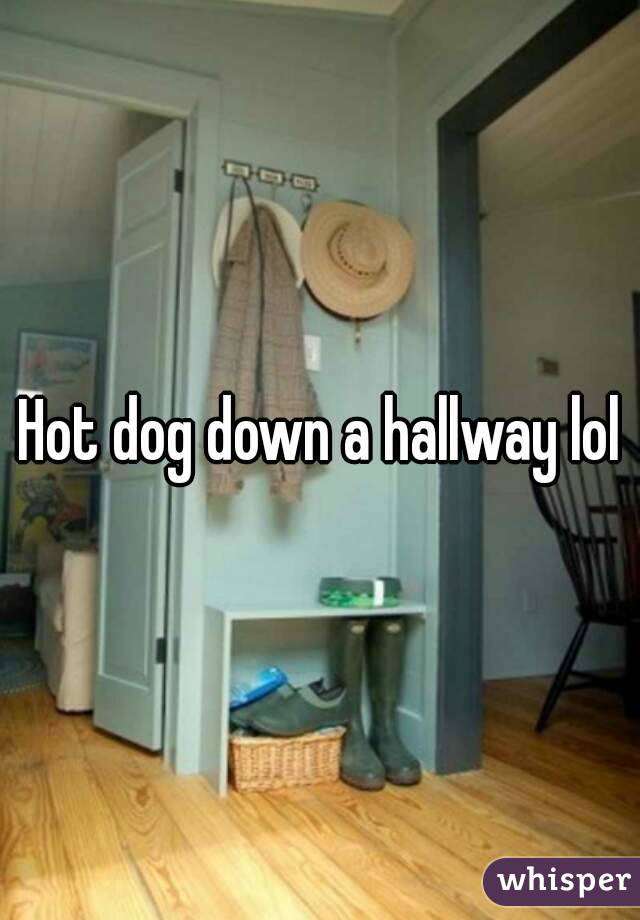 Hot dog down a hallway lol