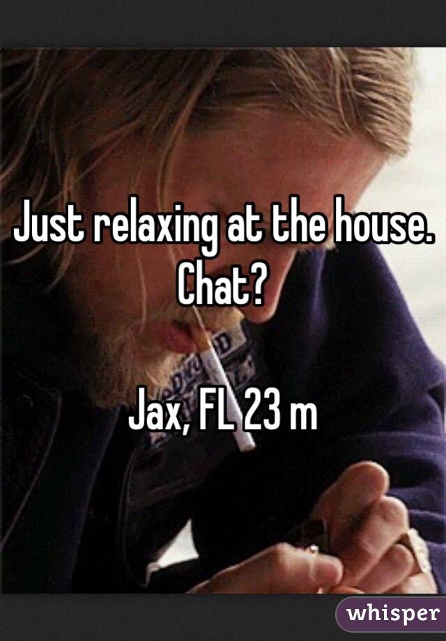 Just relaxing at the house. Chat?

Jax, FL 23 m