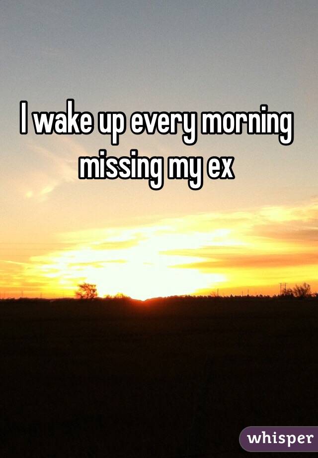 I wake up every morning missing my ex