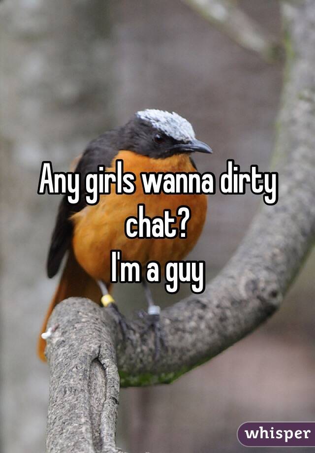 Any girls wanna dirty chat?
I'm a guy 