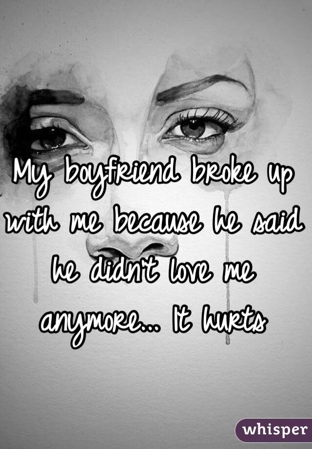 My boyfriend broke up with me because he said he didn't love me anymore... It hurts