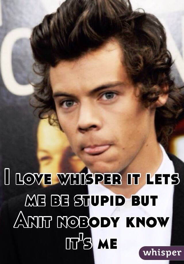 I love whisper it lets me be stupid but Anit nobody know it's me 