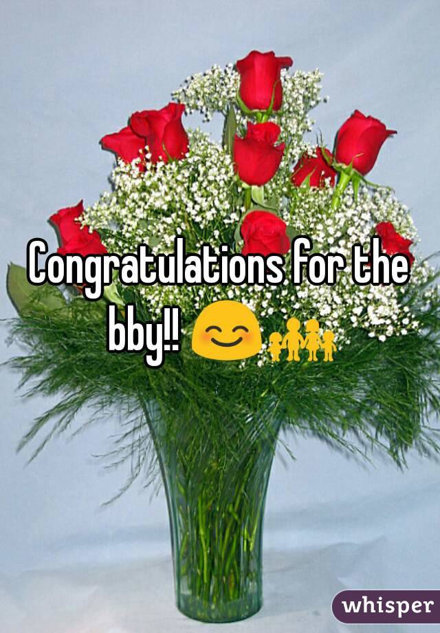 Congratulations for the bby!! 😊👪