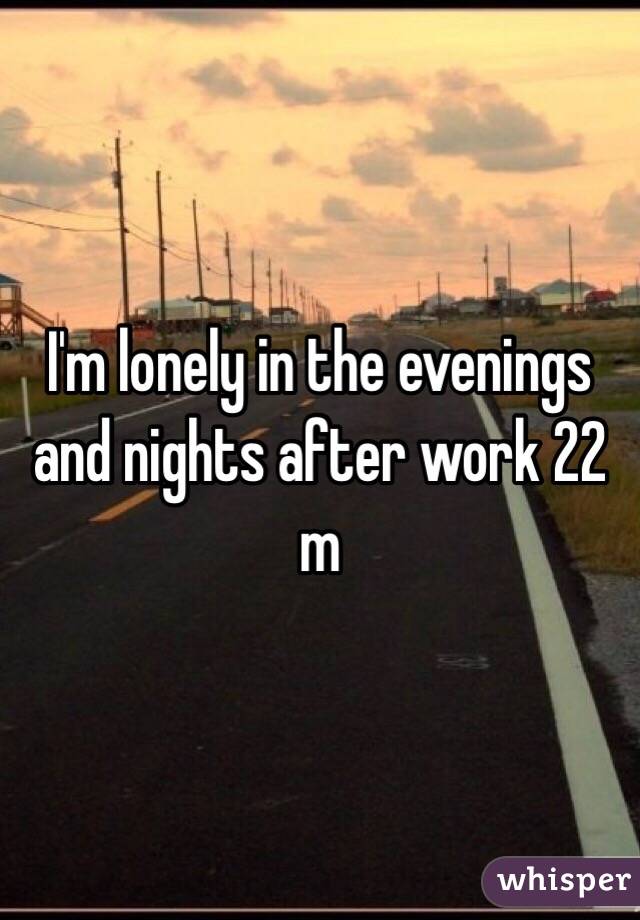 I'm lonely in the evenings and nights after work 22 m