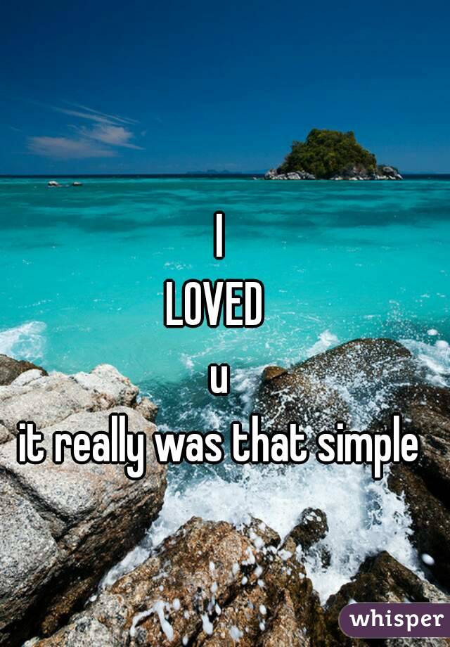 


I
LOVED 
u
it really was that simple
