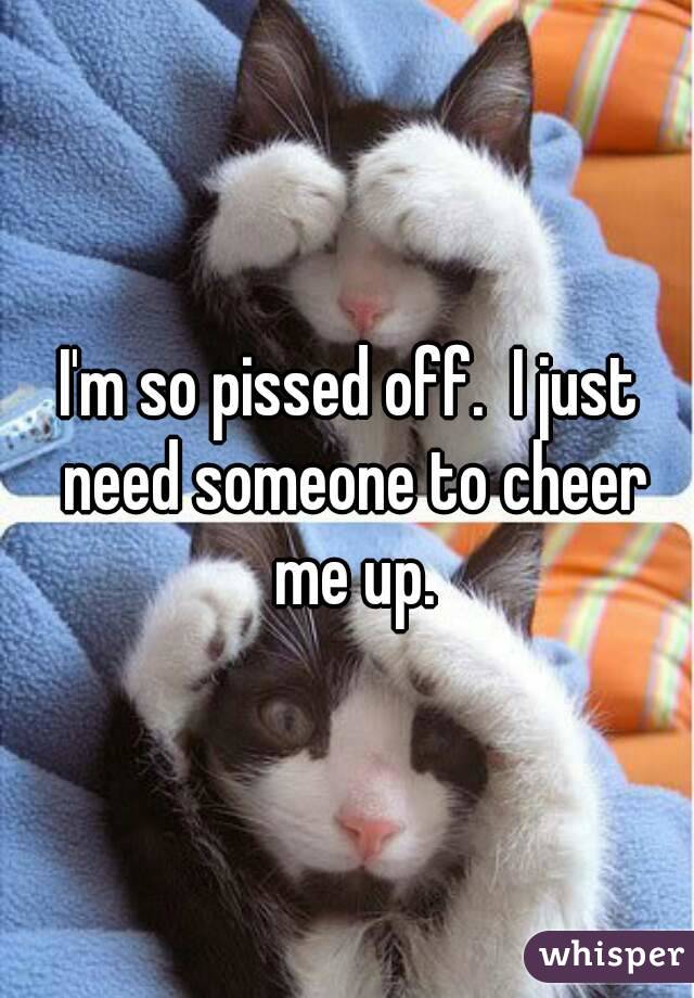 I'm so pissed off.  I just need someone to cheer me up.