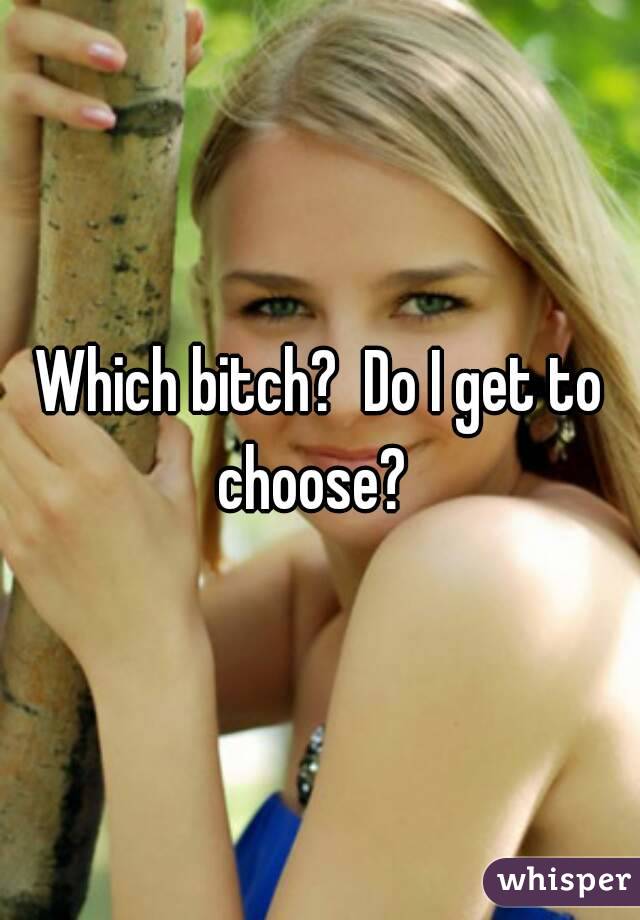 Which bitch?  Do I get to choose?  
