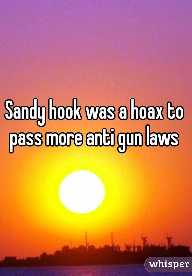Sandy hook was a hoax to pass more anti gun laws 