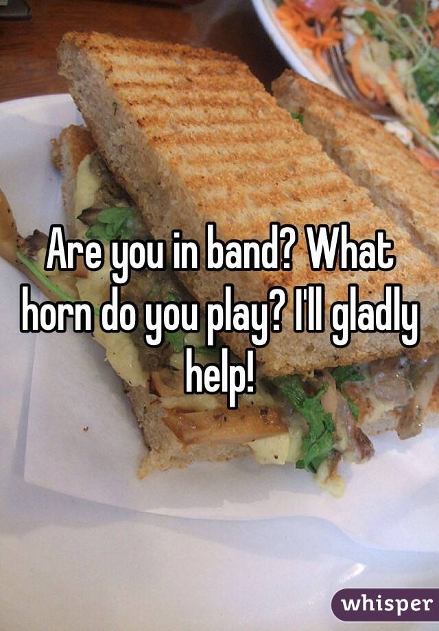 Are you in band? What horn do you play? I'll gladly help!