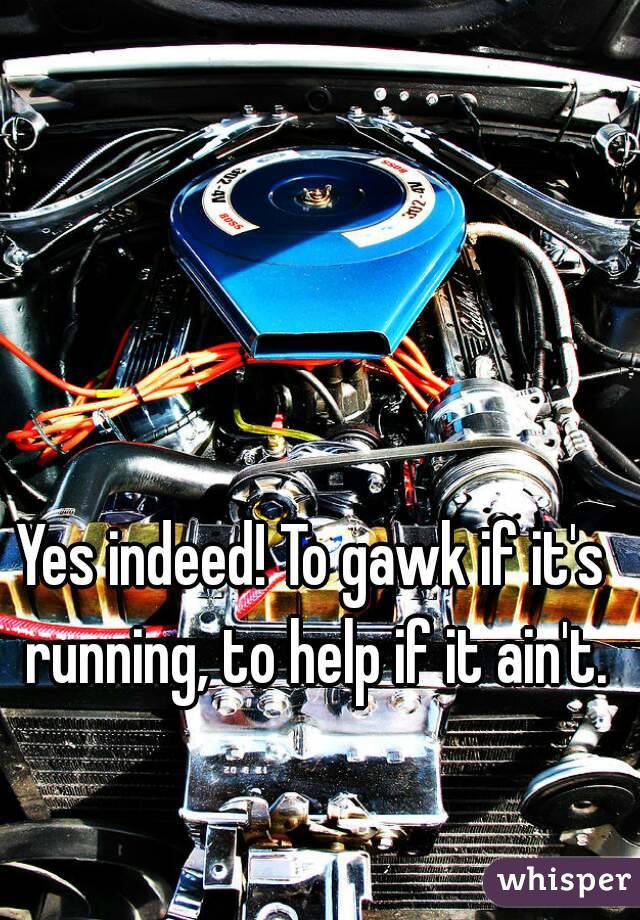 Yes indeed! To gawk if it's running, to help if it ain't.