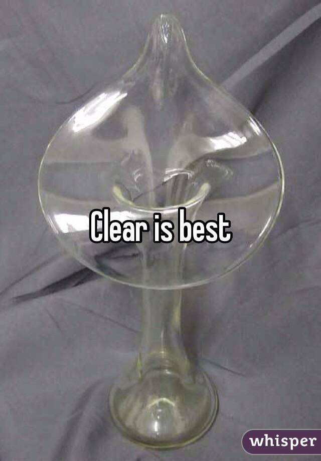 Clear is best 