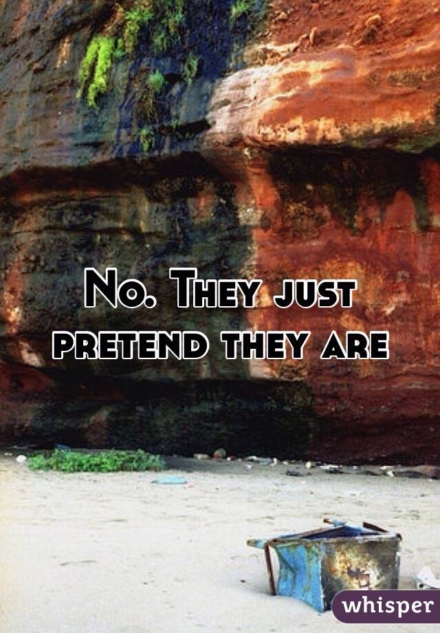 No. They just pretend they are
