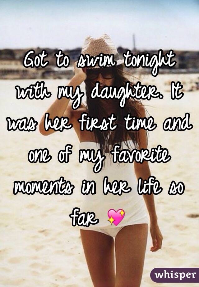 Got to swim tonight with my daughter. It was her first time and one of my favorite moments in her life so far 💖