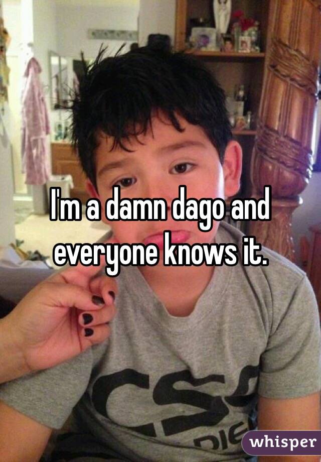 I'm a damn dago and everyone knows it. 