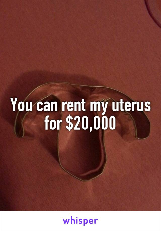 You can rent my uterus for $20,000