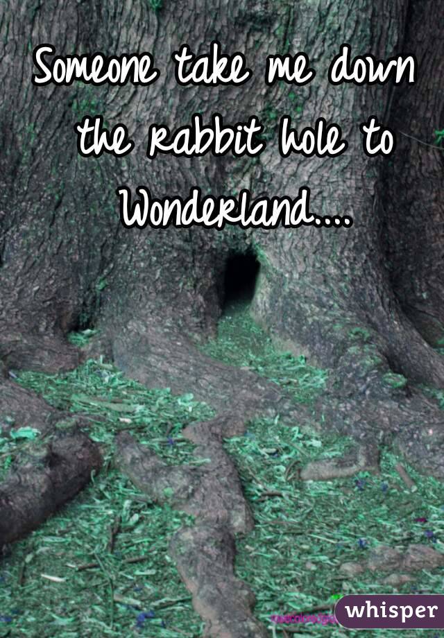 Someone take me down the rabbit hole to Wonderland....