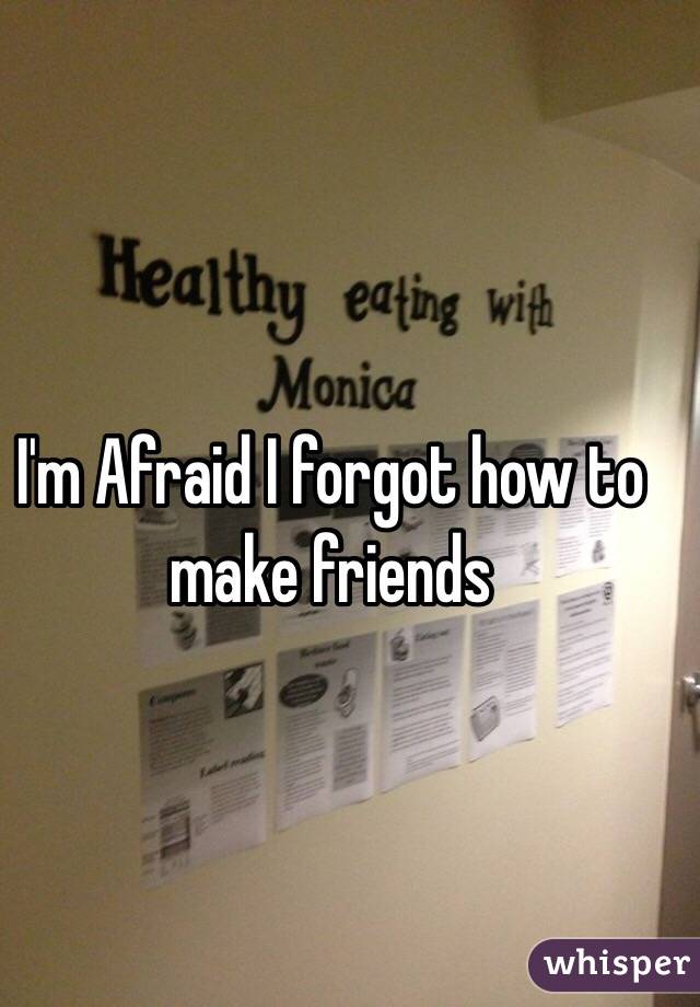 I'm Afraid I forgot how to make friends