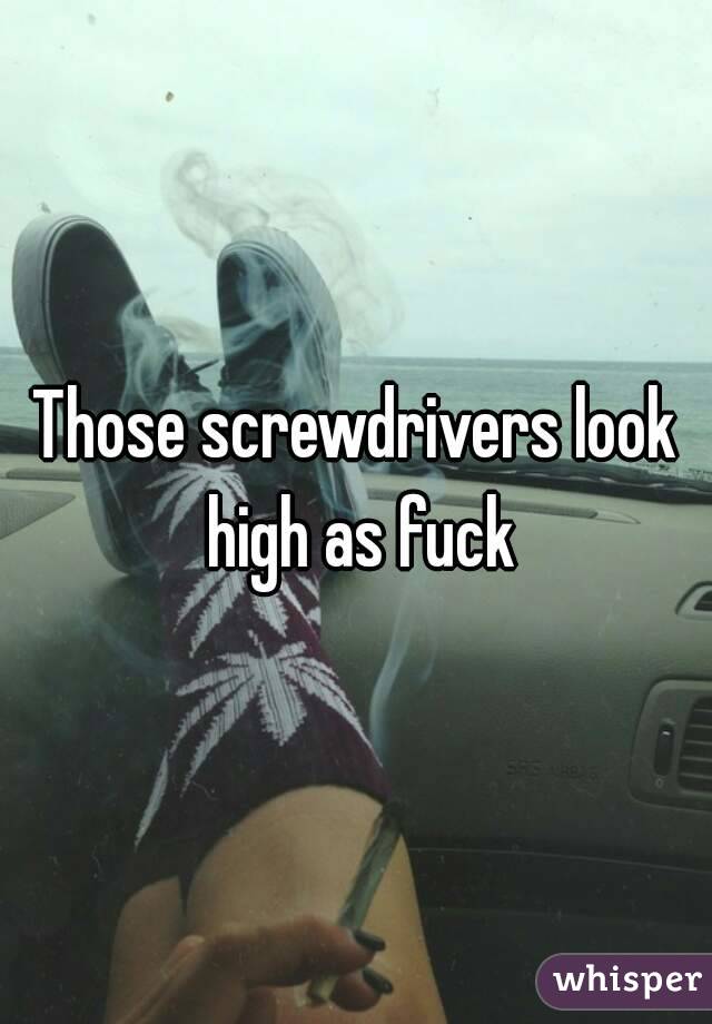 Those screwdrivers look high as fuck