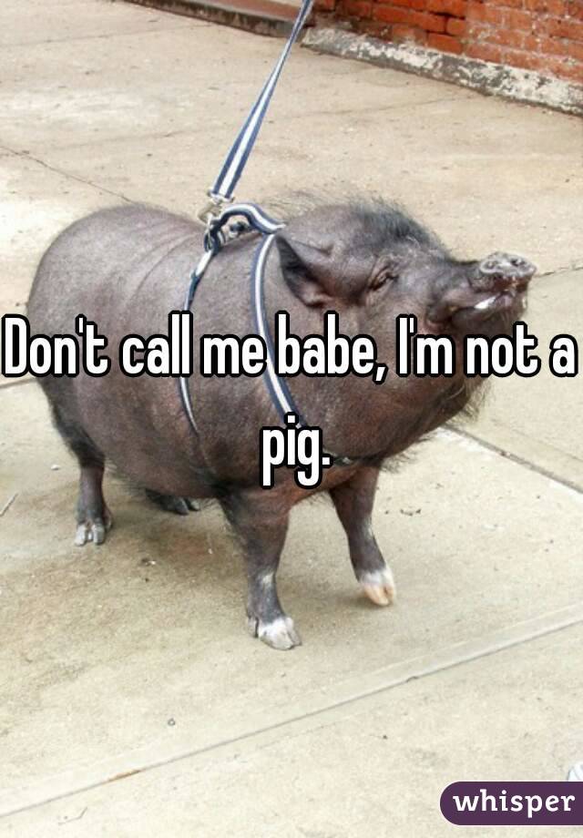 Don't call me babe, I'm not a pig.