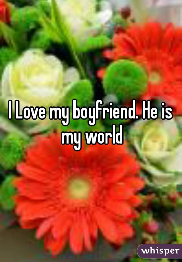 I Love my boyfriend. He is my world