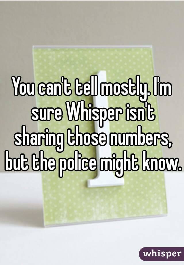 You can't tell mostly. I'm sure Whisper isn't sharing those numbers, but the police might know.
