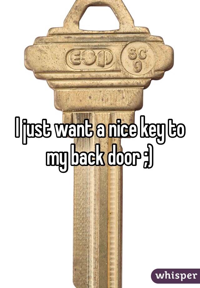 I just want a nice key to my back door ;)