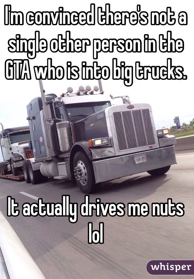 I'm convinced there's not a single other person in the GTA who is into big trucks.




It actually drives me nuts lol