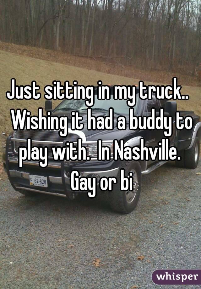 Just sitting in my truck..  Wishing it had a buddy to play with.  In Nashville.  Gay or bi