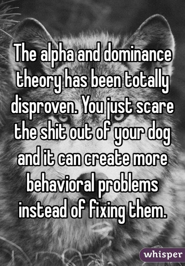The alpha and dominance theory has been totally disproven. You just scare the shit out of your dog and it can create more behavioral problems instead of fixing them.