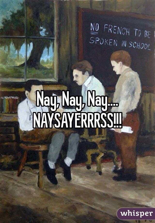 Nay, Nay, Nay.... NAYSAYERRRSS!!!
