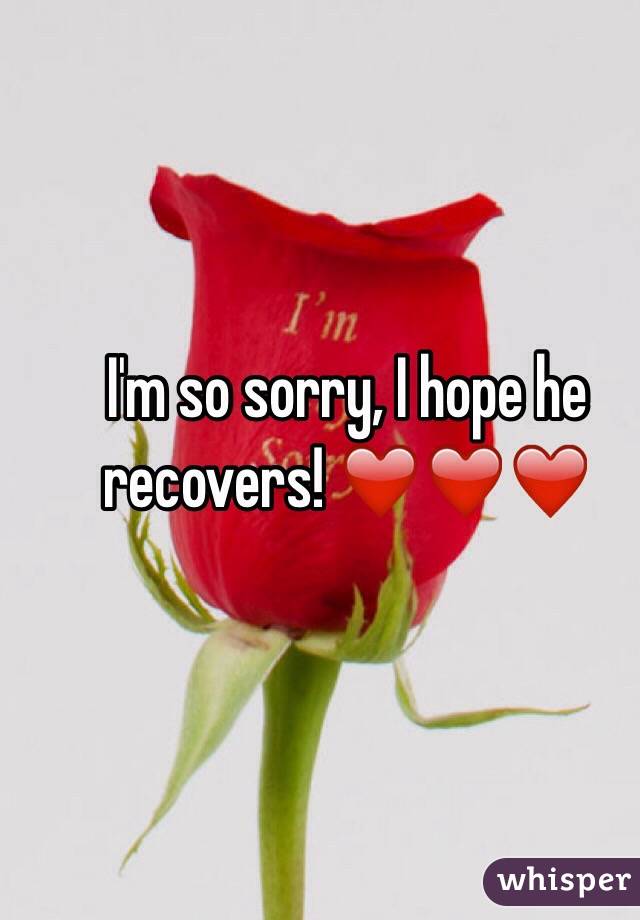 I'm so sorry, I hope he recovers! ❤️❤️❤️